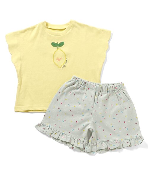 Ampersand（アンパサンド）の「スパンコールモチーフパジャマ（ルームウェア/パジャマ・キッズ・イエロー/アイボリー/サックスブルー・80/90/100/110/120/130/140）」の3枚目の写真