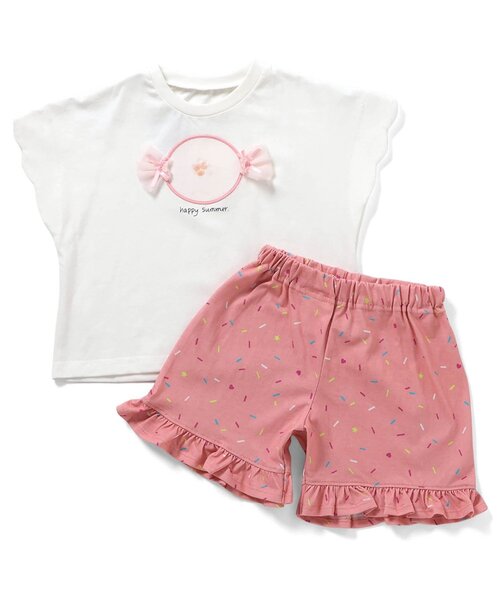 Ampersand（アンパサンド）の「スパンコールモチーフパジャマ（ルームウェア/パジャマ・キッズ・イエロー/アイボリー/サックスブルー・80/90/100/110/120/130/140）」の2枚目の写真