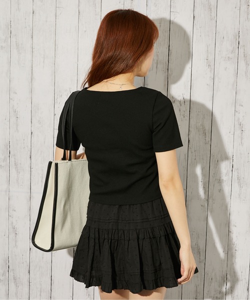 GORGE(ゴージ)の「《レースドッキング 半袖》カットソー/ガーリー×カジュアル/春夏/全3色(Tシャツ/カットソー・レディース・ブラック/チャコール/オフホワイト・F)」の11枚目の写真