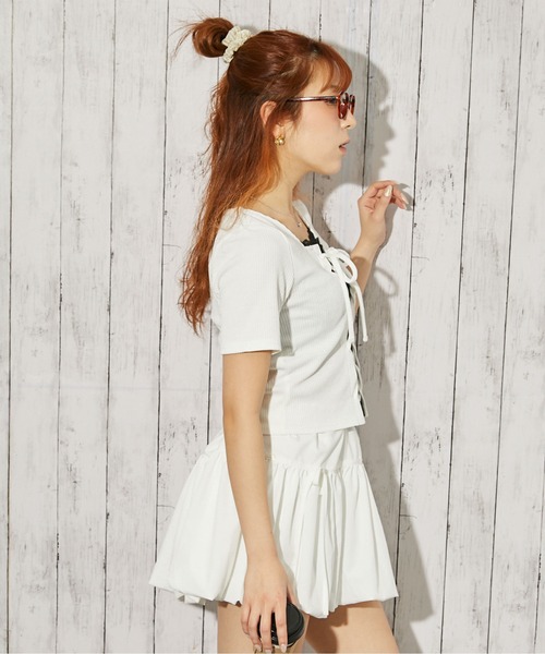 GORGE(ゴージ)の「《レースドッキング 半袖》カットソー/ガーリー×カジュアル/春夏/全3色(Tシャツ/カットソー・レディース・ブラック/チャコール/オフホワイト・F)」の16枚目の写真
