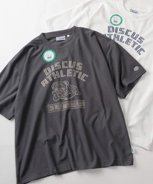 【71】【DISCUS/ディスカス】DOG＆FOOD 梨地 クールマックス プリントTシャツ/ワンポイント刺繍/リンガーT