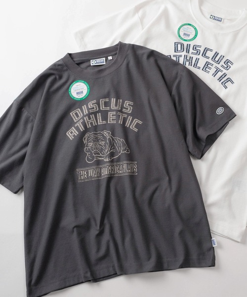 DISCUS(ディスカス)の「【71】【DISCUS/ディスカス】DOG&FOOD 梨地 クールマックス プリントTシャツ/ワンポイント刺繍/リンガーT(Tシャツ/カットソー・メンズ・チャコールグレー/ホワイト系その他2/グレー系その他/ブルー/ブルー系その他/ホワイト系その他3/ホワイト系その他/ホワイト・L/M/XL)」の6枚目の写真