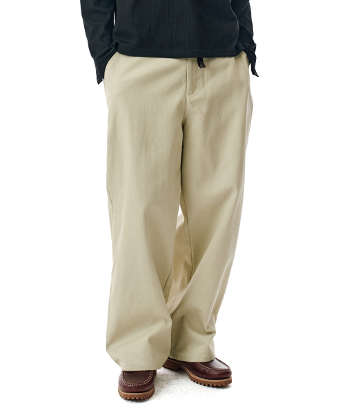 SECONDMONO（セカンドモノローグ）の「Semi Wide Twill Cotton Chino Pants [BEIGE]_SEPT051BEIGE（その他パンツ・レディース・その他・28/30/32/34）」の4枚目の写真