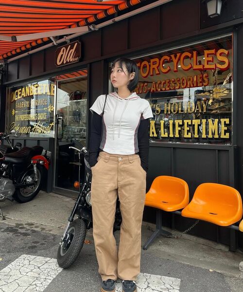 SECONDMONO（セカンドモノローグ）の「Semi Wide Twill Cotton Chino Pants [BEIGE]_SEPT051BEIGE（その他パンツ・レディース・その他・28/30/32/34）」の19枚目の写真