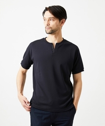 MICHEL KLEIN HOMME | 《日本製》キーネック半袖カットソー(Tシャツ/カットソー)