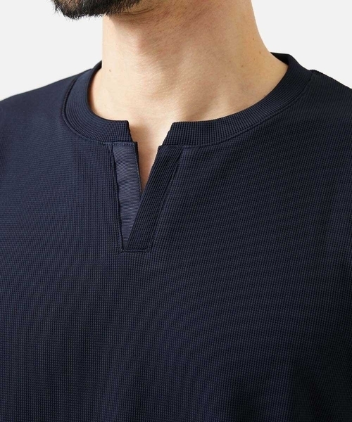 MICHEL KLEIN HOMME   （ミッシェルクランオム）の「《日本製》キーネック半袖カットソー（Tシャツ/カットソー・メンズ・ホワイト/ブラック/ネイビー・MEDIUM/LARGE/X-LARGE）」の12枚目の写真