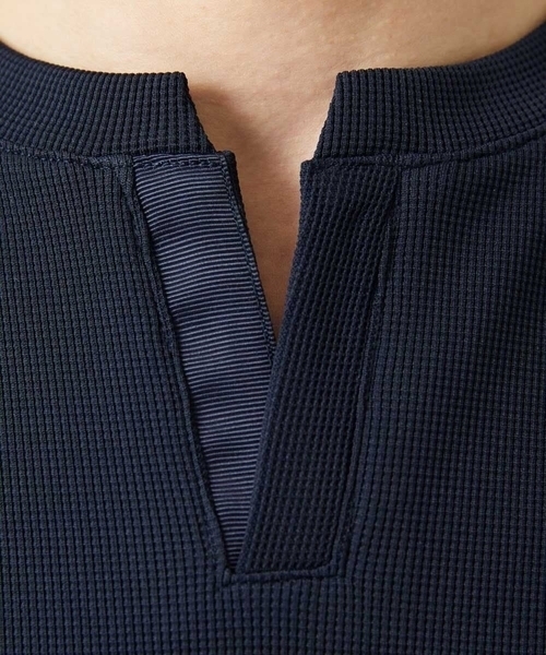MICHEL KLEIN HOMME   （ミッシェルクランオム）の「《日本製》キーネック半袖カットソー（Tシャツ/カットソー・メンズ・ホワイト/ブラック/ネイビー・MEDIUM/LARGE/X-LARGE）」の11枚目の写真