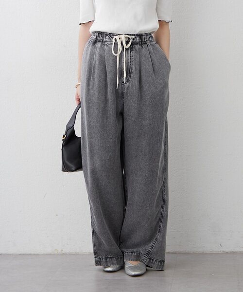 Remind me and forever(リマインドミーアンドフォーエバー)の「【接触冷感】デニムイージーパンツ(デニムパンツ・レディース・スミクロ/ケミカルウォッシュ・FREE)」の22枚目の写真