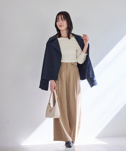 VIS（ビス）の「ジャガードオフショルプルオーバー/イージーケア（Tシャツ/カットソー・レディース・キナリ/ブラウン/ブラック・FREE）」の22枚目の写真