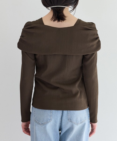 VIS（ビス）の「ジャガードオフショルプルオーバー/イージーケア（Tシャツ/カットソー・レディース・キナリ/ブラウン/ブラック・FREE）」の17枚目の写真