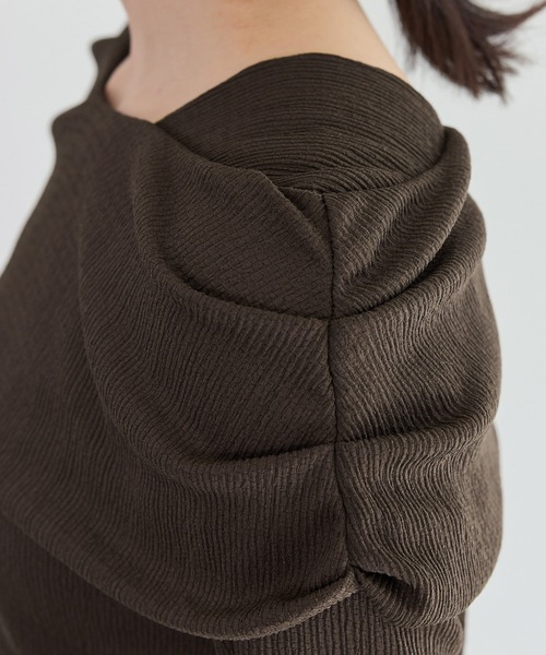 VIS（ビス）の「ジャガードオフショルプルオーバー/イージーケア（Tシャツ/カットソー・レディース・キナリ/ブラウン/ブラック・FREE）」の10枚目の写真