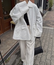 nananamoe（ナナナモエ）の「fringe flap cuff medium denim JKT / フリンジフラップカフミディアムデニムジャケット（デニムジャケット）」