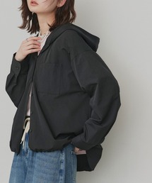 UVカット オーバーサイズ フード付き シャツ