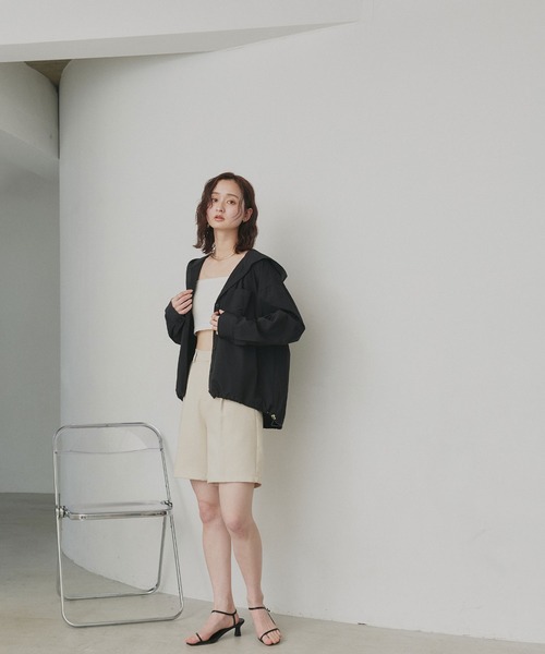 ad thie(アドティエ)の「UVカット オーバーサイズ フード付き シャツ(シャツ/ブラウス・レディース・グレイッシュベージュ/ブラック・FREE)」の14枚目の写真