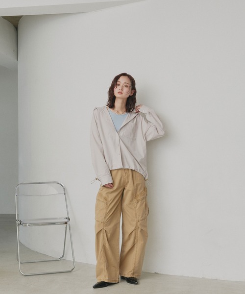 ad thie(アドティエ)の「UVカット オーバーサイズ フード付き シャツ(シャツ/ブラウス・レディース・グレイッシュベージュ/ブラック・FREE)」の21枚目の写真