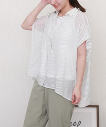 R/Tスラブ タンク付きドルマンシアー半袖ブラウス
