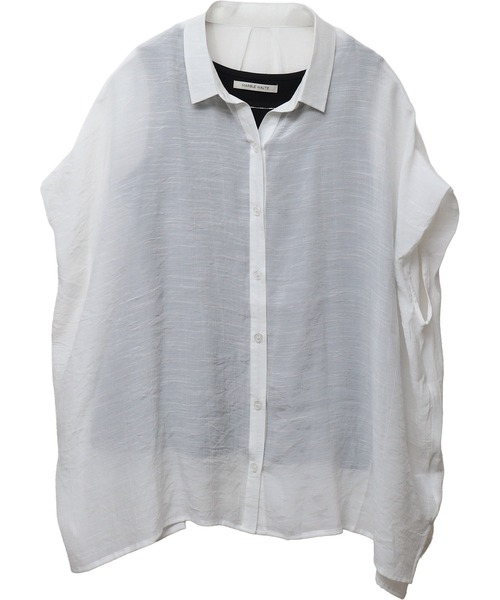 libelle more（リベル モア）の「R/Tスラブ タンク付きドルマンシアー半袖ブラウス（シャツ/ブラウス・レディース・セージグリーン/オフホワイト/ブルー系その他/ネイビー/イエロー/ホワイト系その他・M/L）」の16枚目の写真