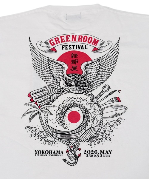 GREENROOM(グリーンルーム)の「【GREENROOM FESTIVAL / グリーンルーム フェスティバル】遊鷹 × GREENROOM FESTIVAL 26 TEE(Tシャツ/カットソー・メンズ・ホワイト・X-LARGE/LARGE/MEDIUM)」の3枚目の写真
