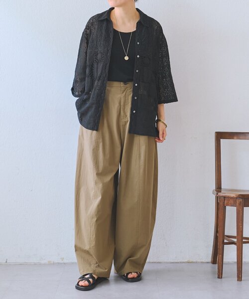 BEARDSLEY(ビアズリー)の「MIXレースシャツ(シャツ/ブラウス・レディース・ホワイト/ブラック・FREE)」の18枚目の写真