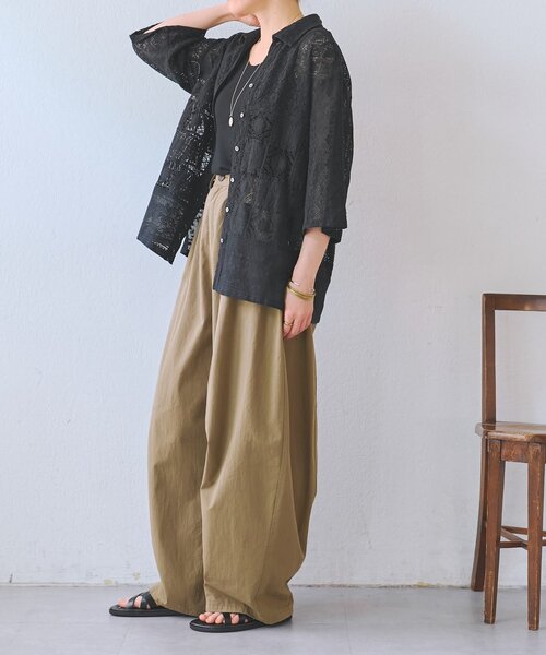 BEARDSLEY(ビアズリー)の「MIXレースシャツ(シャツ/ブラウス・レディース・ホワイト/ブラック・FREE)」の19枚目の写真