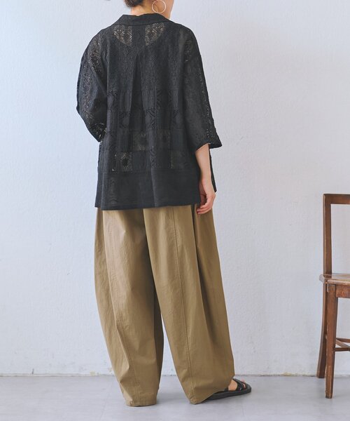 BEARDSLEY(ビアズリー)の「MIXレースシャツ(シャツ/ブラウス・レディース・ホワイト/ブラック・FREE)」の20枚目の写真