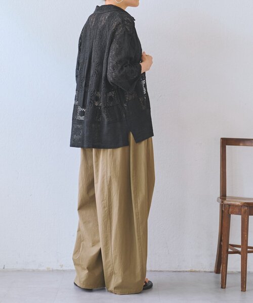 BEARDSLEY(ビアズリー)の「MIXレースシャツ(シャツ/ブラウス・レディース・ホワイト/ブラック・FREE)」の21枚目の写真