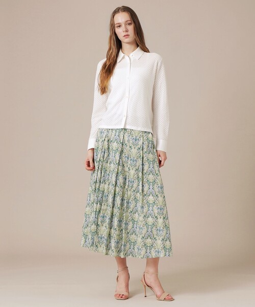 MACKINTOSH LONDON(マッキントッシュ ロンドン)の「ボタニカルウォールプリントスカート(スカート・レディース・ベージュ/ネイビー・36/38)」の6枚目の写真