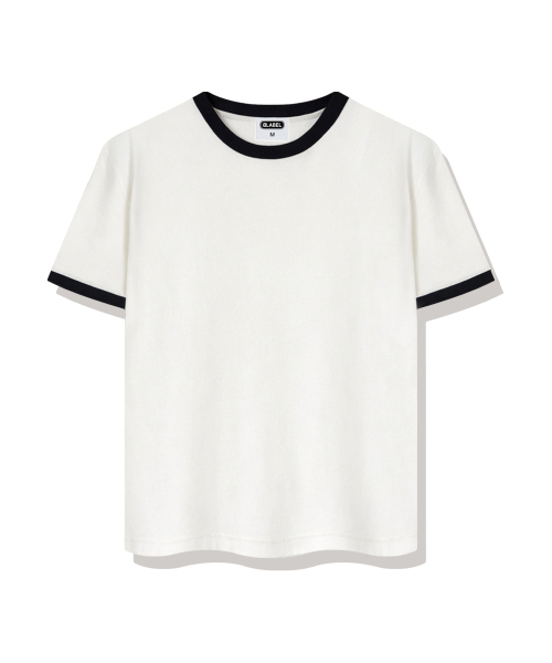 BASIC LABEL（ベーシックラベル）の「Parker Ringer Loose Fit Short-Sleeved T-Shirt 4 Color [BLSE_4001]（Tシャツ/カットソー・レディース・ネイビー/アイボリー系1/アイボリー系2/クリーム・SMALL/MEDIUM/LARGE/X-LARGE）」の6枚目の写真