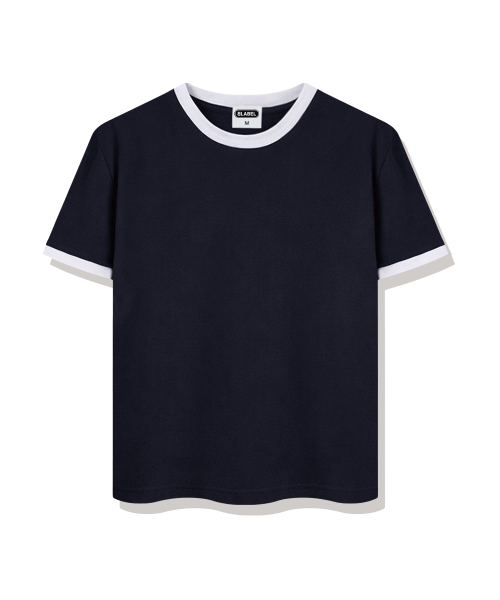 BASIC LABEL（ベーシックラベル）の「Parker Ringer Loose Fit Short-Sleeved T-Shirt 4 Color [BLSE_4001]（Tシャツ/カットソー・レディース・ネイビー/アイボリー系1/アイボリー系2/クリーム・SMALL/MEDIUM/LARGE/X-LARGE）」の9枚目の写真