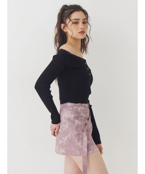 EVRIS（エヴリス）の「ダブルベルトミニスカート（スカート・レディース・ピンク/グレー・MEDIUM/SMALL）」の15枚目の写真