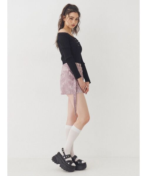 EVRIS（エヴリス）の「ダブルベルトミニスカート（スカート・レディース・ピンク/グレー・MEDIUM/SMALL）」の18枚目の写真