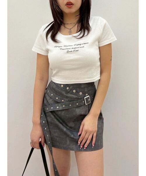 EVRIS（エヴリス）の「ダブルベルトミニスカート（スカート・レディース・ピンク/グレー・MEDIUM/SMALL）」の22枚目の写真
