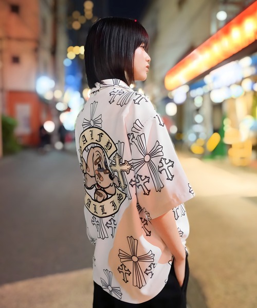 GALFY(ガルフィー)の「【別注】GA×GALFY-別注十字架わんわん柄シャツ(シャツ/ブラウス・メンズ・ホワイト/ブラック・L/XL)」の3枚目の写真