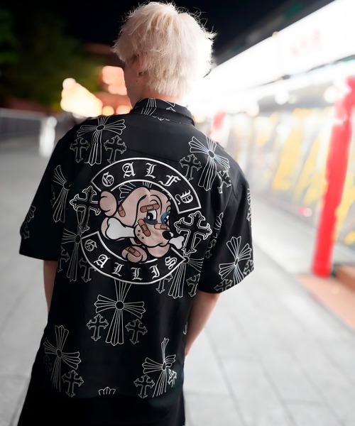 GALFY(ガルフィー)の「【別注】GA×GALFY-別注十字架わんわん柄シャツ(シャツ/ブラウス・メンズ・ホワイト/ブラック・L/XL)」の9枚目の写真