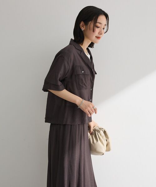 Green Parks(グリーンパークス)の「SET2点 シャツスカートセットアップ(セットアップ・レディース・ベージュ/チャコールグレー/ブルー・FREE)」の11枚目の写真