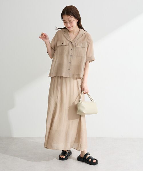 Green Parks(グリーンパークス)の「SET2点 シャツスカートセットアップ(セットアップ・レディース・ベージュ/チャコールグレー/ブルー・FREE)」の13枚目の写真