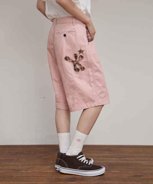 WaiKei(ワイケイ)の「チェックアプリケハーフパンツピンク(その他パンツ・レディース・その他・2/1/3)」の3枚目の写真