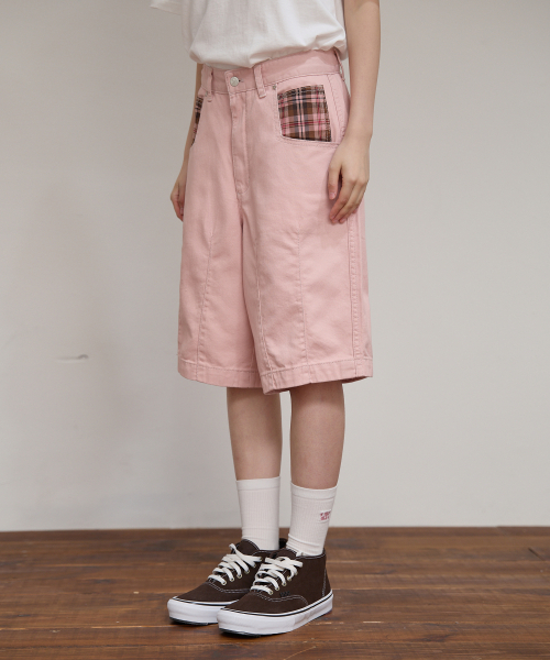 WaiKei(ワイケイ)の「チェックアプリケハーフパンツピンク(その他パンツ・レディース・その他・2/1/3)」の4枚目の写真
