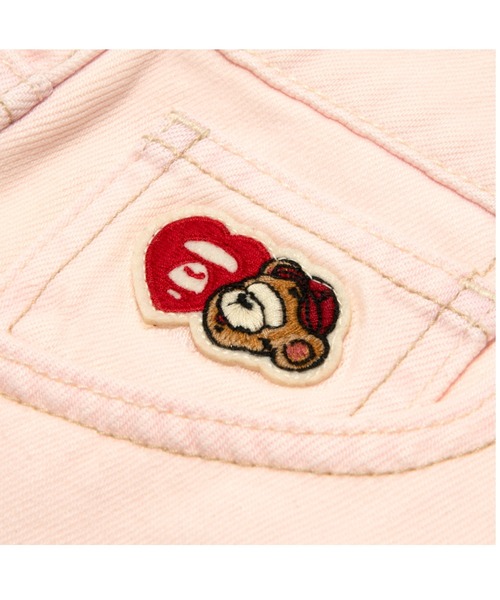 AAPE BY A BATHING APE(エーエイプバイアベイシングエイプ)の「AAPE DENIM SHORTS(デニムパンツ・レディース・ライトピンク・MEDIUM/SMALL/X-SMALL/XX-SMALL)」の3枚目の写真