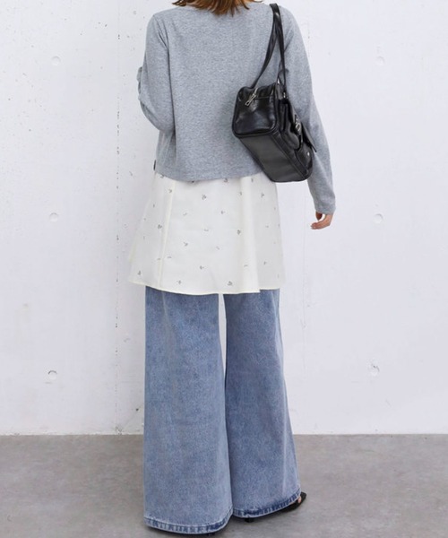 archives(アルシーヴ)の「花柄刺繍ミニキャミOP(ワンピース・レディース・アイボリー/チャコールグレー・MEDIUM)」の10枚目の写真