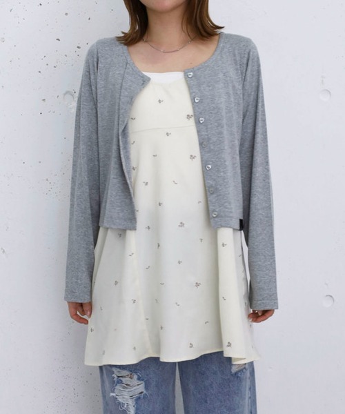 archives(アルシーヴ)の「花柄刺繍ミニキャミOP(ワンピース・レディース・アイボリー/チャコールグレー・MEDIUM)」の17枚目の写真