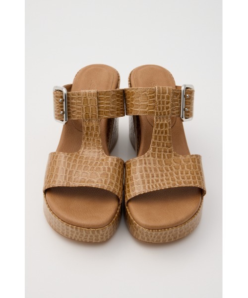 MOUSSY（マウジー）の「CROCO CHUNKY HEEL サンダル（サンダル・レディース・ベージュ/ブラック・MEDIUM/SMALL/LARGE）」の5枚目の写真