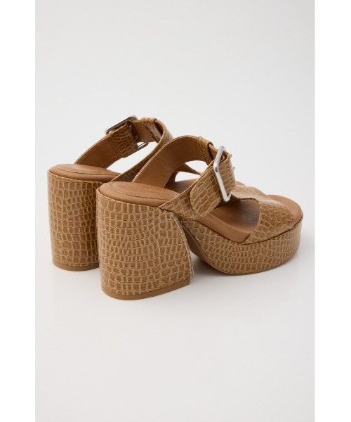 MOUSSY（マウジー）の「CROCO CHUNKY HEEL サンダル（サンダル・レディース・ベージュ/ブラック・MEDIUM/SMALL/LARGE）」の6枚目の写真