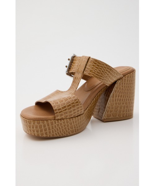 MOUSSY（マウジー）の「CROCO CHUNKY HEEL サンダル（サンダル・レディース・ベージュ/ブラック・MEDIUM/SMALL/LARGE）」の8枚目の写真