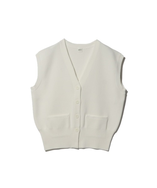 UNUS(ユナス)の「UNUS / Knit Vest(ベスト・レディース・ネイビー/ホワイト・FREE)」の2枚目の写真
