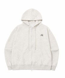 MUCENT / ムセント ダブルジップパーカー ワンポイント刺繍 オーバーサイズ スウェットライク