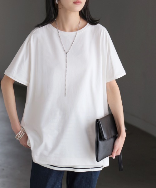 HUG.U(ハグユー)の「体感-3℃級 UVカット / 接触冷感 Tシャツ 「リリクール」(Tシャツ/カットソー・レディース・ブラック/ブルー/ホワイト・FREE)」の2枚目の写真
