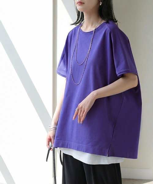 HUG.U(ハグユー)の「体感-3℃級 UVカット / 接触冷感 Tシャツ 「リリクール」(Tシャツ/カットソー・レディース・ブラック/ブルー/ホワイト・FREE)」の3枚目の写真