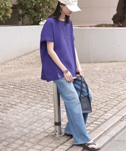 HUG.U(ハグユー)の「体感-3℃級 UVカット / 接触冷感 Tシャツ 「リリクール」(Tシャツ/カットソー・レディース・ブラック/ブルー/ホワイト・FREE)」の6枚目の写真