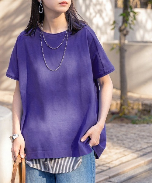 HUG.U(ハグユー)の「体感-3℃級 UVカット / 接触冷感 Tシャツ 「リリクール」(Tシャツ/カットソー・レディース・ブラック/ブルー/ホワイト・FREE)」の4枚目の写真